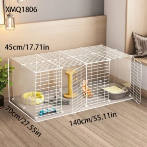Cat Fence Cat Cage Household Pet Fence Indoor Large Space Cat Isolation Baffle Kitten Guardrail Anti-Jump