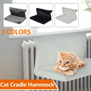 Cat Radiator Bed Hanging Cat Cradle Hammock Small Pet Animal Hanging Bed with Metal Frame Luxury Warm Fleece Basket for Cats