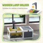 Pawhut Tortoise Habitat Wooden Tortoise House Indoor Outdoor Tortoise Enclosure With Lamp Holder Pull-Out Waterproof Trays 5 kf S1a4560ae95f34cfd81d9bb9204b98277K