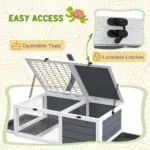 Pawhut Tortoise Habitat Wooden Tortoise House Indoor Outdoor Tortoise Enclosure With Lamp Holder Pull-Out Waterproof Trays 6 kf S56aca9fdf1ac4b8caaee7772af778ed4g
