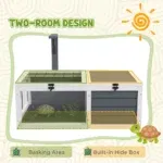 Pawhut Tortoise Habitat Wooden Tortoise House Indoor Outdoor Tortoise Enclosure With Lamp Holder Pull-Out Waterproof Trays 4 kf S5ca354633b9b4db3a63887aa982c9f69Z