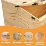 Large Wooden Hamster Cage Chewproof | Gerbil Cage Hamster Habitats Enclosure With Openable Top &Amp; Acrylic Window, Small Animal Ca 3 kf S766457e4ab8345799b476b94321af224M