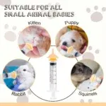 12 Pieces Silicone Feeding Teats With Reusable Kitten Feeding Syringe, Suitable For Newborn Kitten, Puppy, Pet, Wildlife, Rabbit 21 kf S7aa941c7d3dc45bdbda31b8ca45ac826k