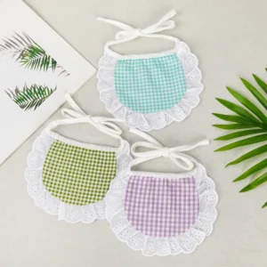 Checkered Small Flower Bib Cat Scarf Pet Dog Drool Scarf Triangular Scarf Collar Pet Supplies Accessories Breathable in Summer