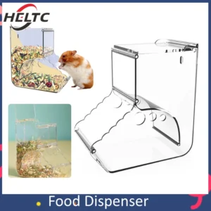 Pet Hamster Rabbit Squirrel Food Dispenser Feeder Plastic Clear Automatic Pet Feeder For Hamster Guinea Pigs Food Bowl Container