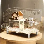 Luxury Acrylic Hamster Cage, Extra Large Transparent Habitat, Chew-Proof Rodent Villa For Syrian Hamster Gerbil Mouse 33 kf Sbc123fdf63494012afe9b069fd1ebf26Z