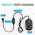Small Fish Tank Heater Turtle Tank Low Water Level Small Automatic Constant Temperature Mini Thermostat Rod Insulation Heater 28 kf Se433eb1debc24eb9b3daa55407876b50K